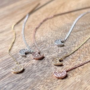 Dainty Threader Moon Earrings